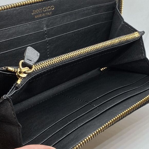 Authentic Jimmy Choo Snake Print Leather Long Zip Around Wallet / Clutch - Picture 5 of 11